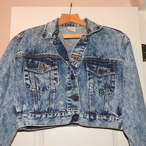 Vintage ADA Paris acid wash cropped Jean Jacket size L